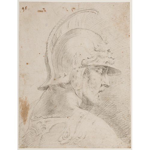 The Head of a Warrior in a Helmet